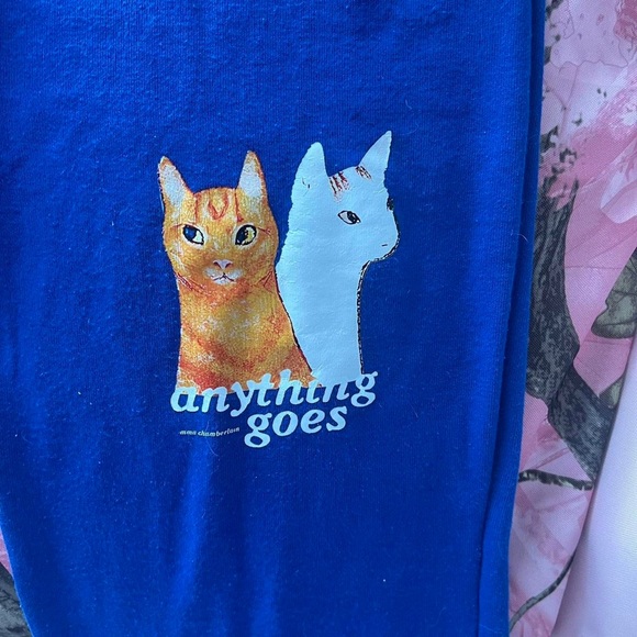 COPY - Emma Chamberlain anything goes cat sweatpants royal blue - Picture 4 of 8